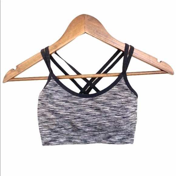 3/$20 Reebok Strappy Back Heathered Gray Sportsbra - Picture 1 of 4